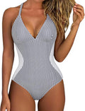 Women Slimming Tummy Control One Piece Swimsuit - V Neck Sculpt