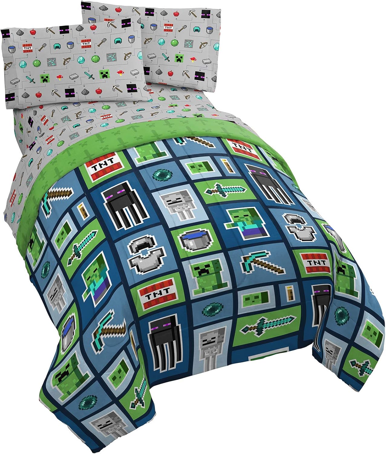 Minecraft Monster Hunters 5 Piece Queen Bed Set for Kids