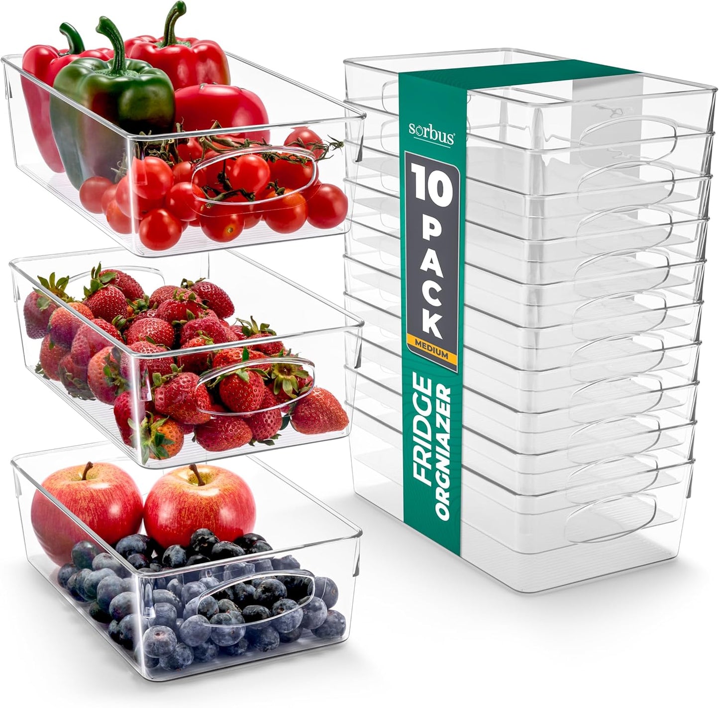 Clear Plastic Organizing Bins for Kitchen and Pantry Storage