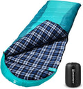 Bessport Sleeping Bag Winter Flannel Lined 18F-32F - Warm, Roomy Adult