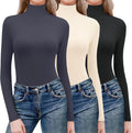 Ekouaer Women Turtleneck Ribbed Thermal Tops - Lightweight Layering is
