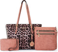 Leopard Print Tote Bag Set for Women 3Pcs - Spacious Everyday Tote