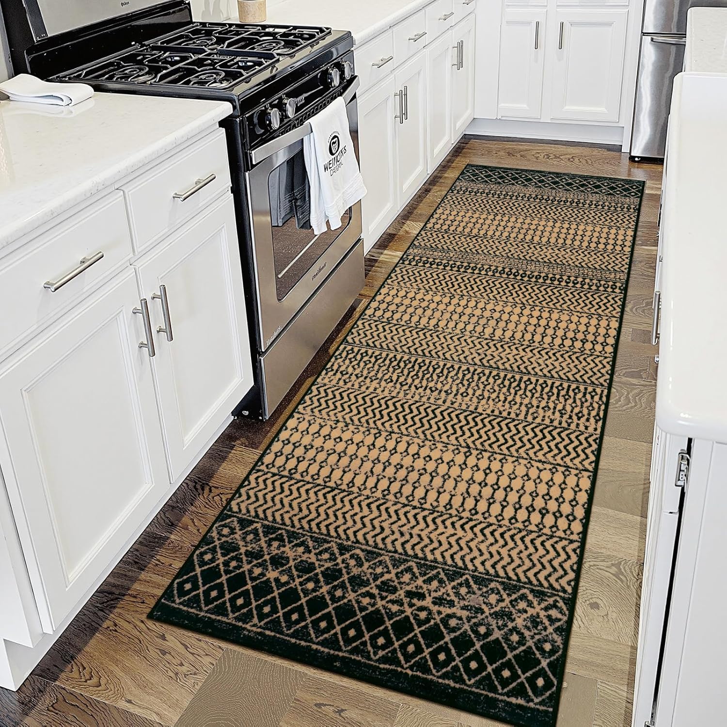 Moroccan Kitchen Runner Rug, Ultra Soft Non-Slip Vintage Design