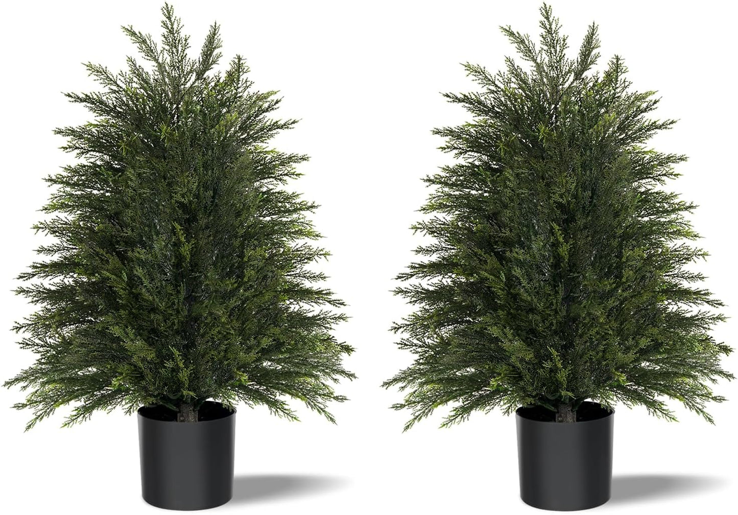 2FT Artificial Cedar Trees Set of 2 for Home and Garden Decor