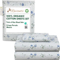 RUVANTI 100% Organic Cotton Twin XL Sheets - Percale, Deep Pocket 15in