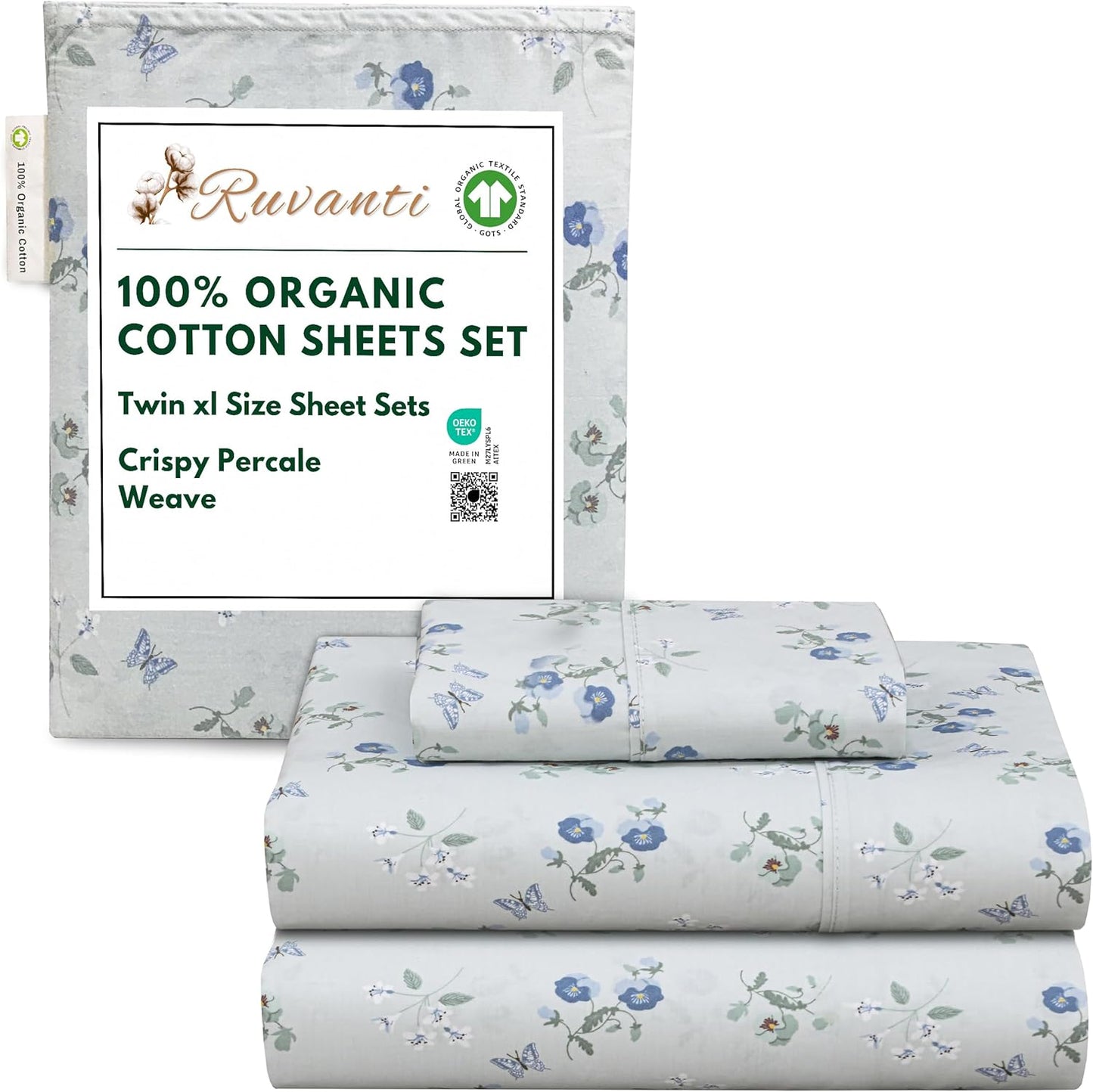 100% Organic Cotton Twin XL Sheets Set for Comfortable Sleep