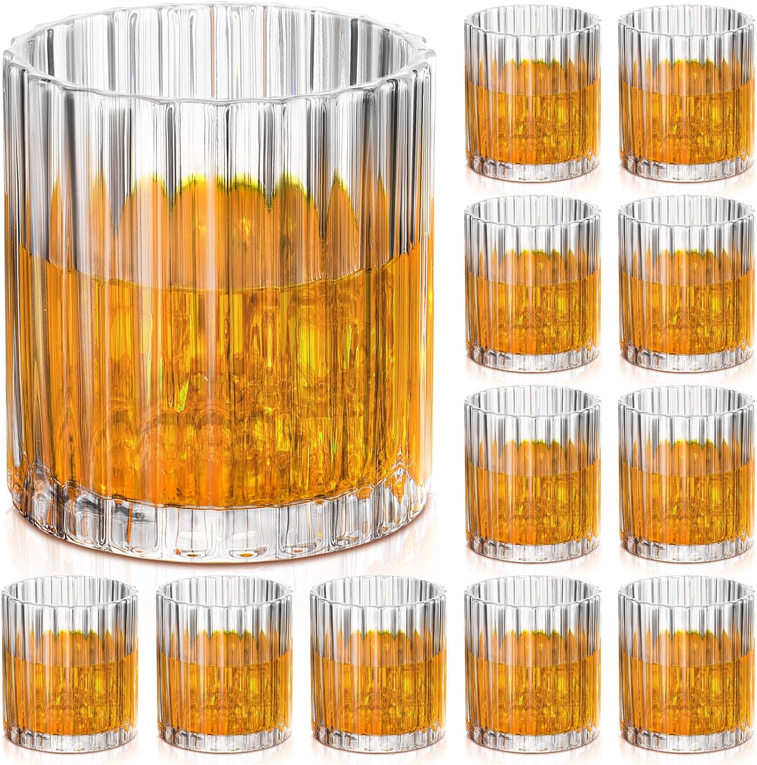 12 Pieces Old Fashioned Whiskey Glasses for Home Bar Use