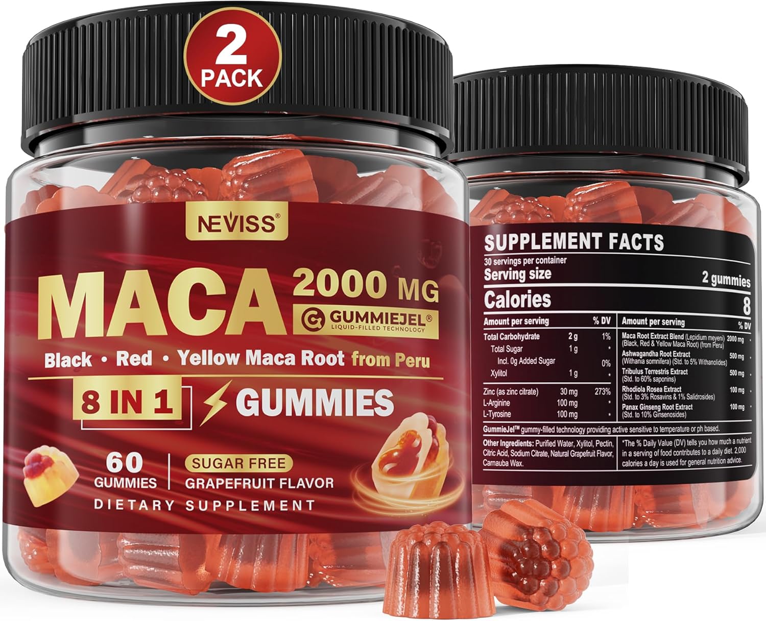 Sugar Free Maca Root Gummies for Energy Support and Mood Boost