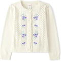 Baby-Girls Long Sleeve Combed Cotton Button Front Cardigan - Cozy Crew