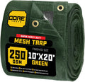 Core Tarps 60% Green Shade Cloth 10 x 20 ft - Heavy Duty Mesh Tarp