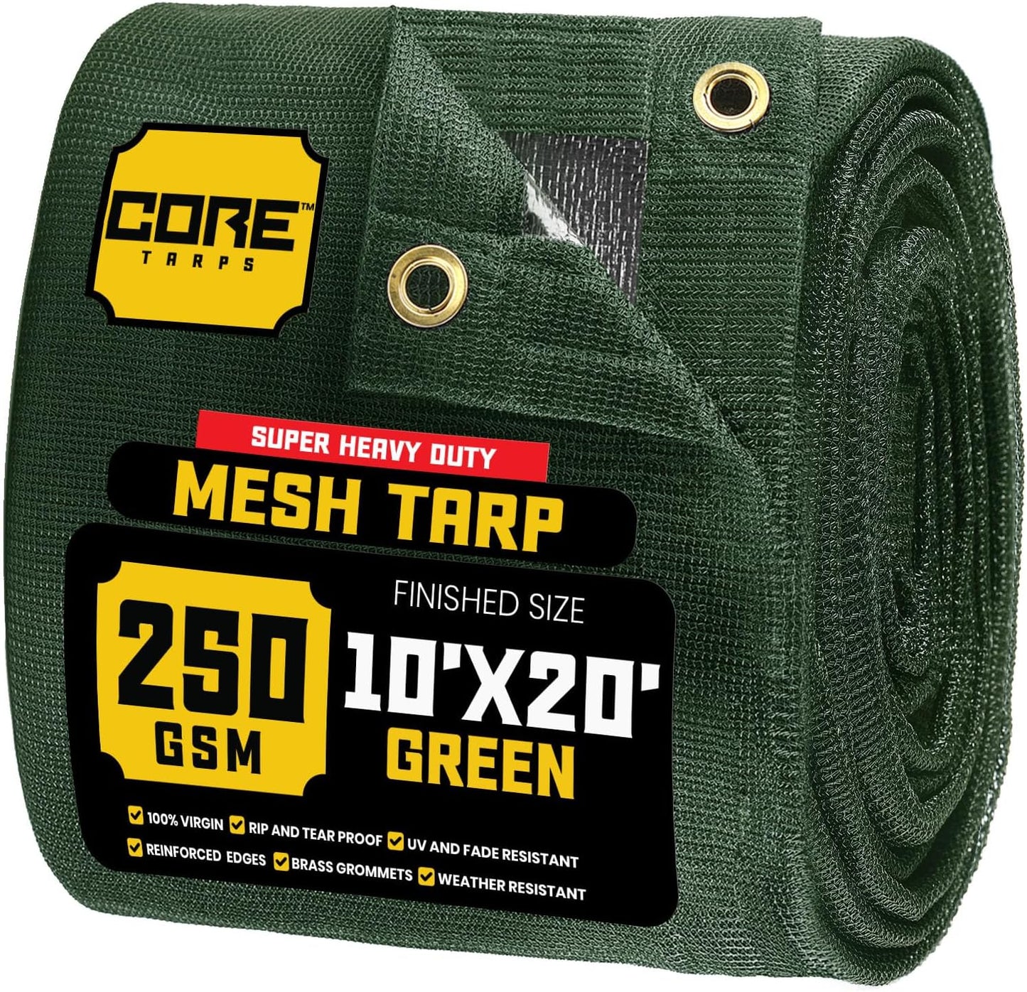 Core Tarps 60% Green Shade Cloth - Heavy Duty 10 X 20 FT Tarp