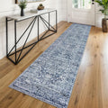 KUTA Vintage Floral Washable Runner Rug 2x8 ft - Soft Non-Slip Runner