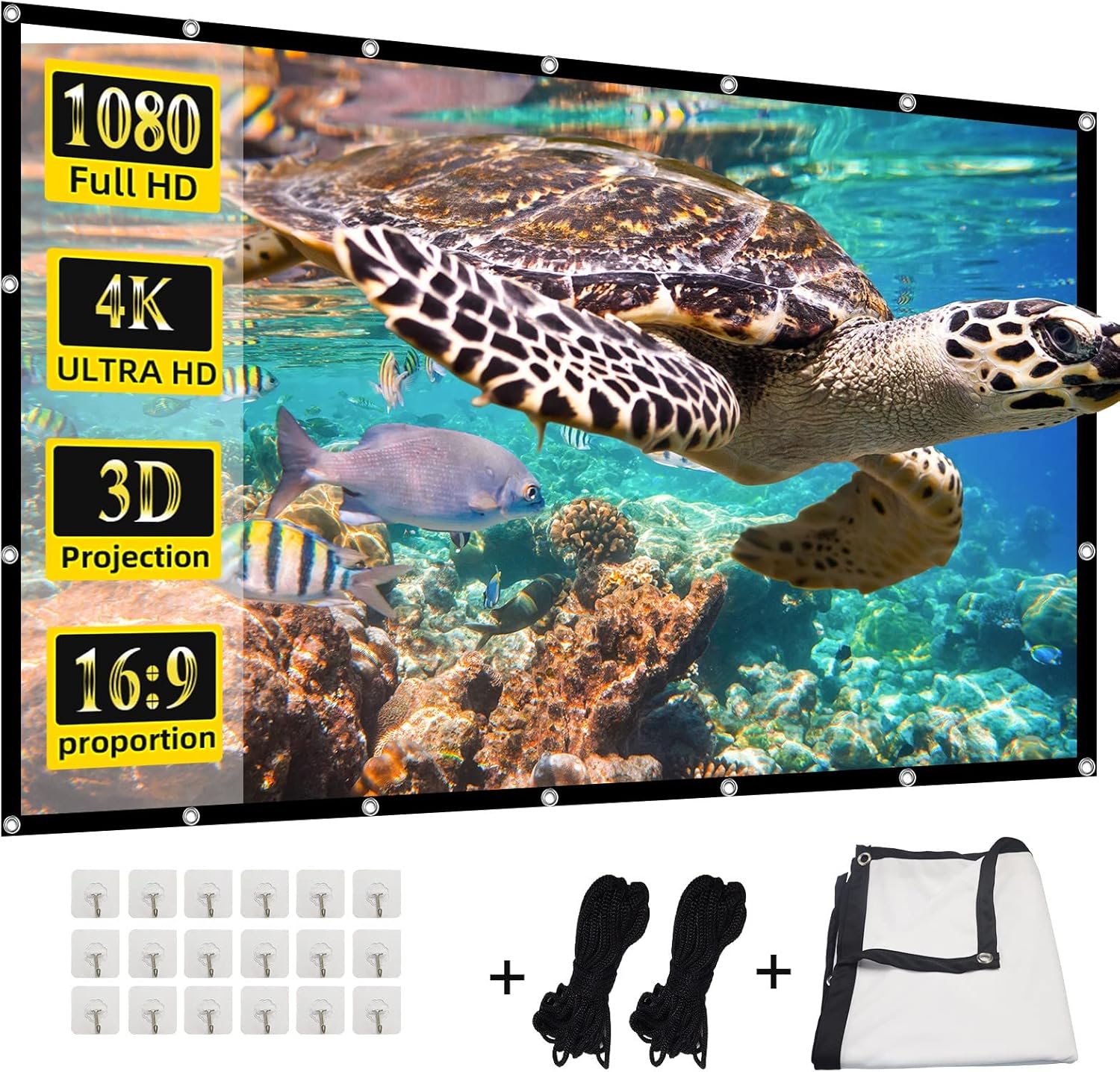 Enjoy 4K HD Movies Anywhere with 200 Foldable Projector Screen