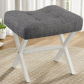 18-Inch Large Vanity Stool Chair with Metal X-Legs - Comfortable