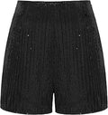 Belle Poque Women High Waist Stretch Sailor Pinup Shorts - Vintage Fit