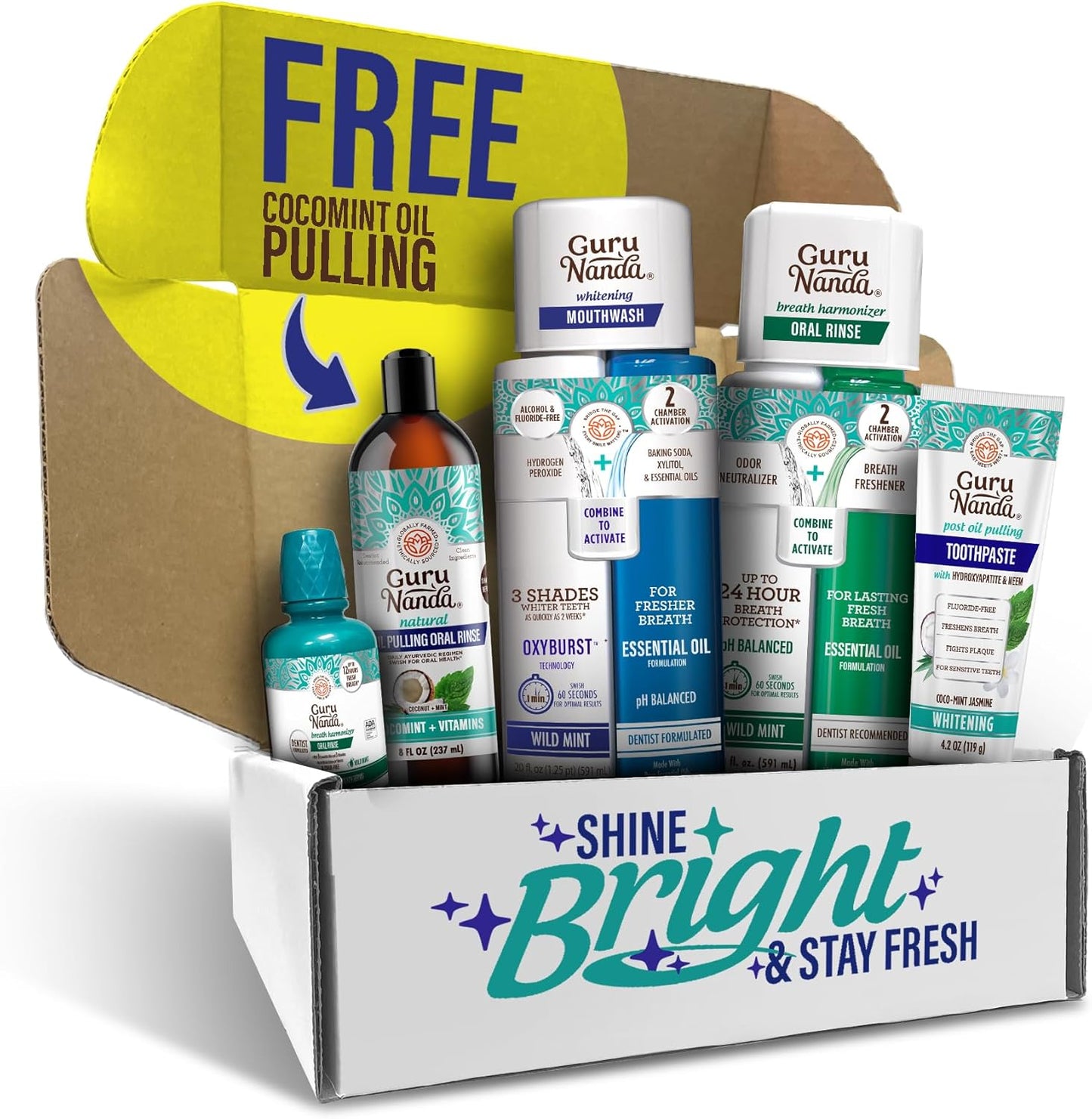 GuruNanda Shine Bright Bundle for Whitening & Fresh Breath