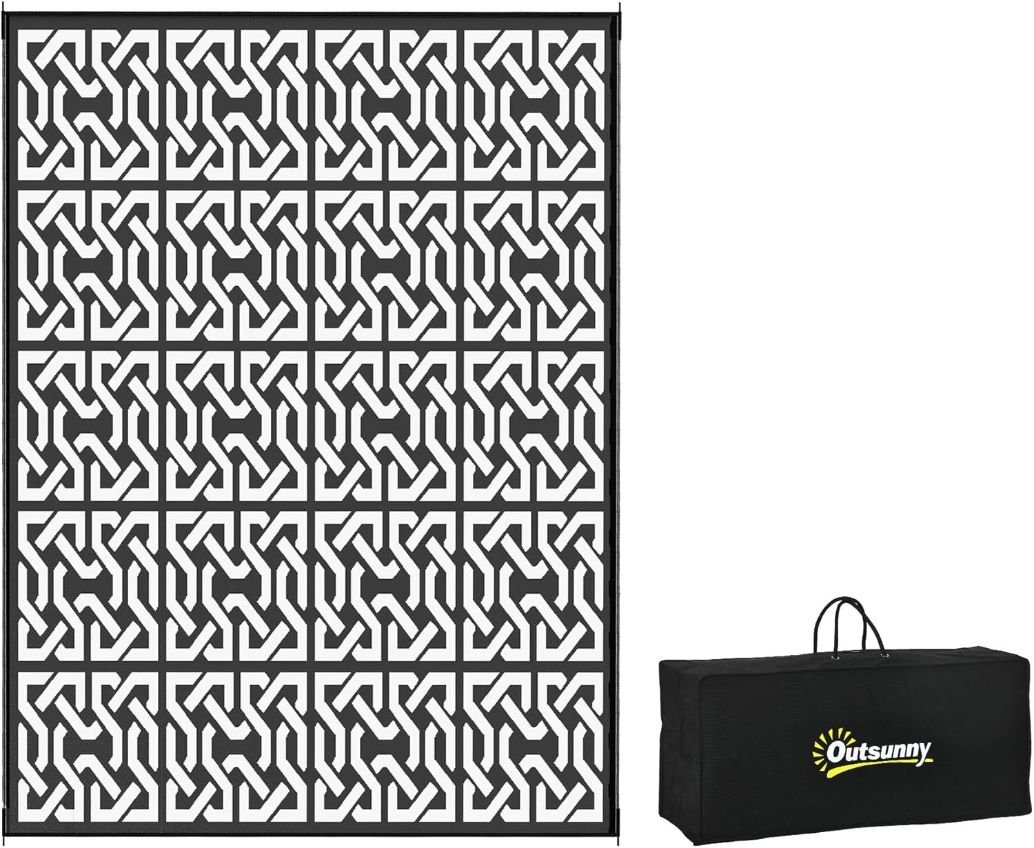 Outsunny Outdoor Rug for Patio, 9ft x 12ft Waterproof Mat