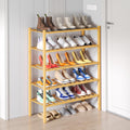 Smiry Shoe Rack 5 Tier Bamboo Shoe Organizer - Stackable Storage