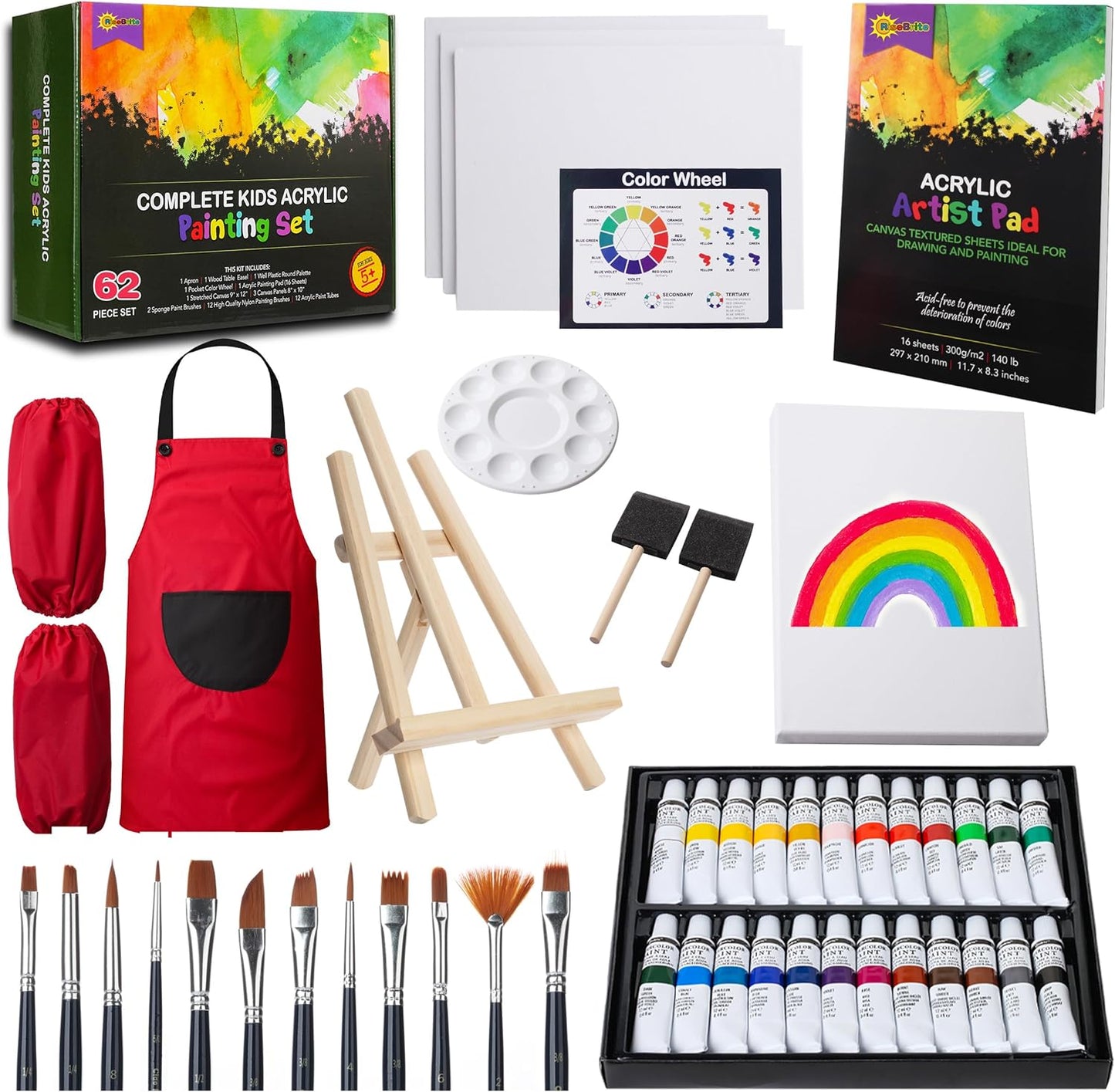 RISEBRITE Painting Kit for Kids - Ultimate Art Supplies Set