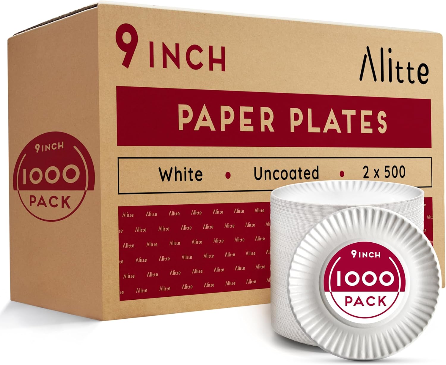 9-Inch Disposable Paper Plates for Parties and Everyday Use