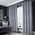Soft Velvet Curtains 84 Inch Length with Silver Foil Print