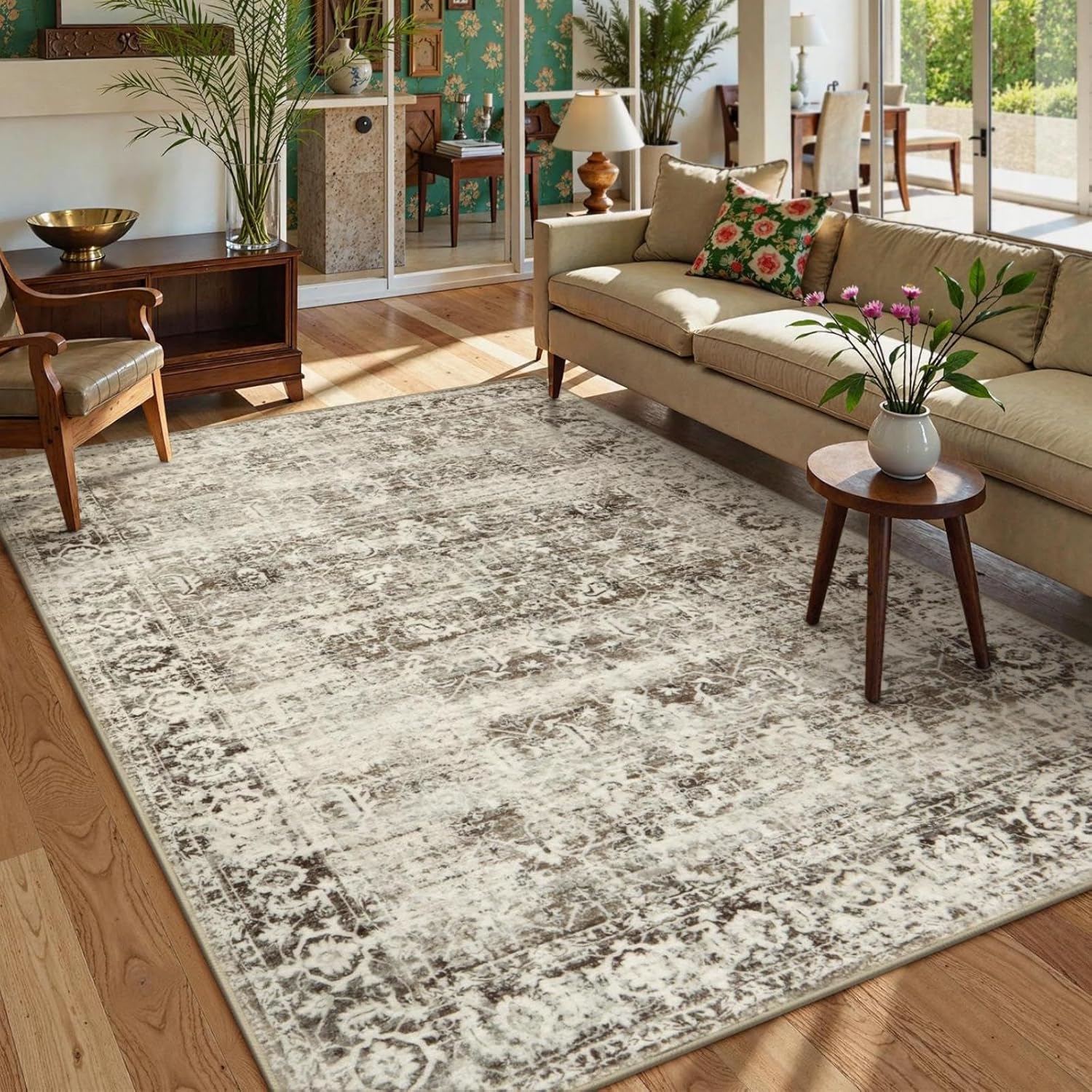 Lahome Washable 5x7 Area Rug for Living Room and Bedroom