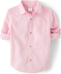 Linen Button Up Shirt for Girls and Toddlers - Lightweight Spring