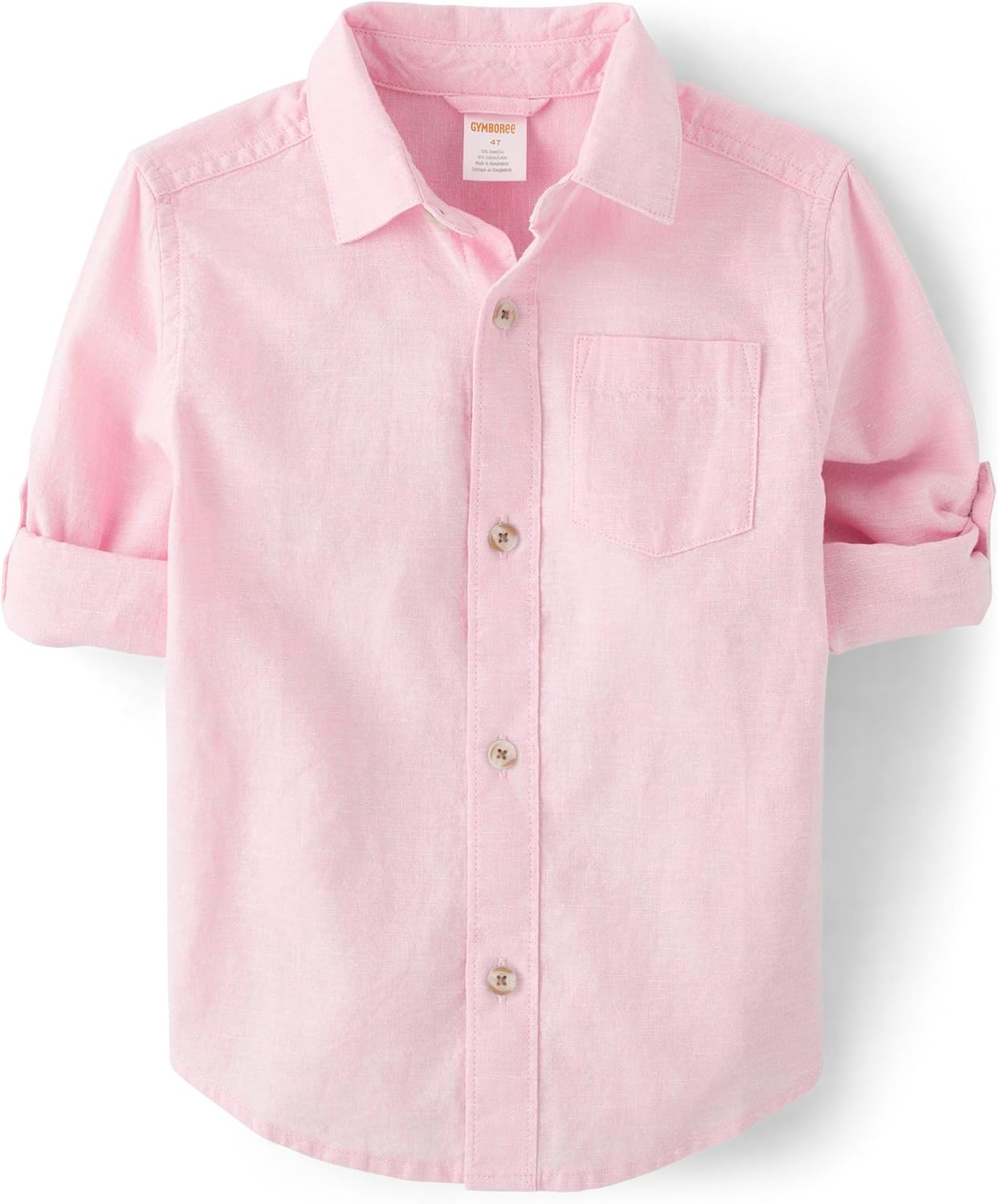 Gymboree Girls Long Sleeve Linen Button Up Shirt for Spring