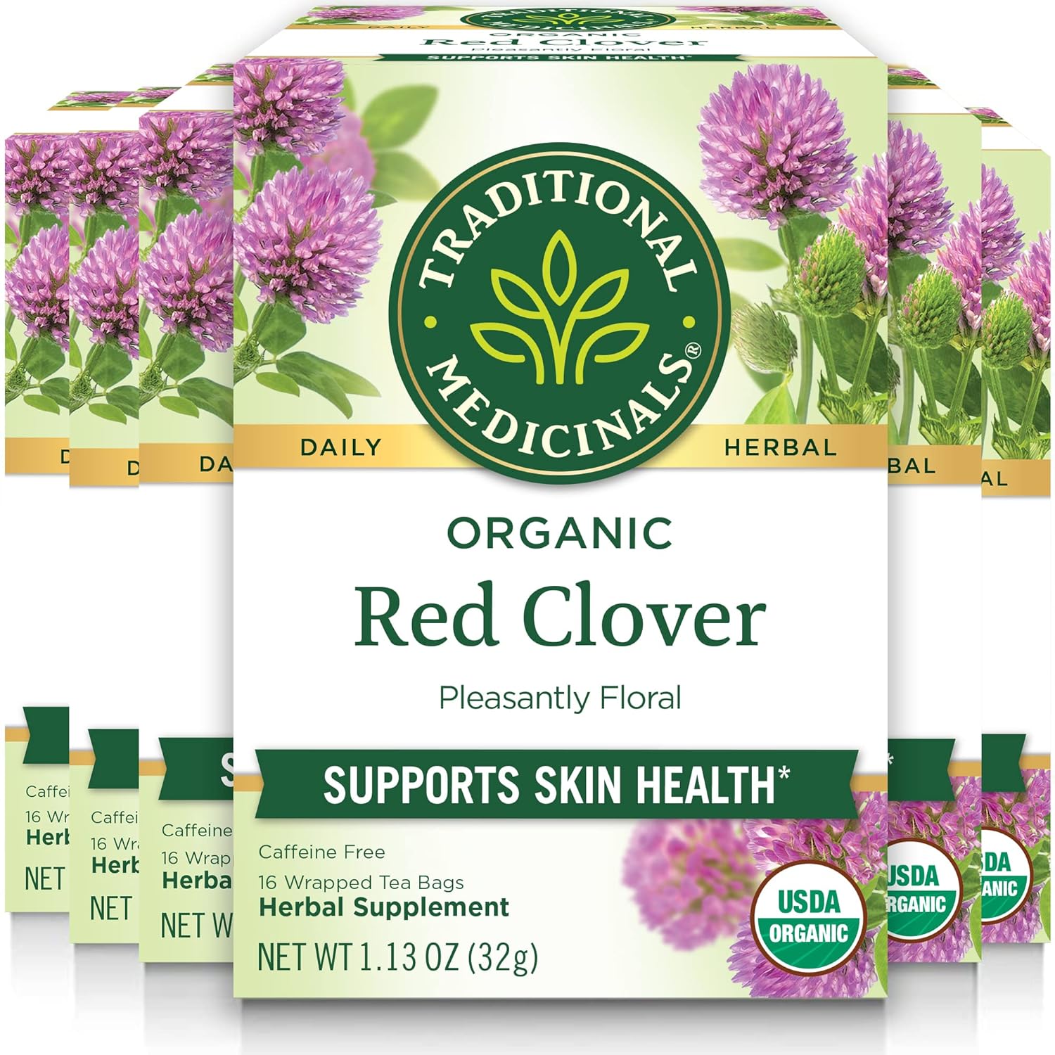 Organic Red Clover Herbal Tea for Skin Health - 96 Tea Bags