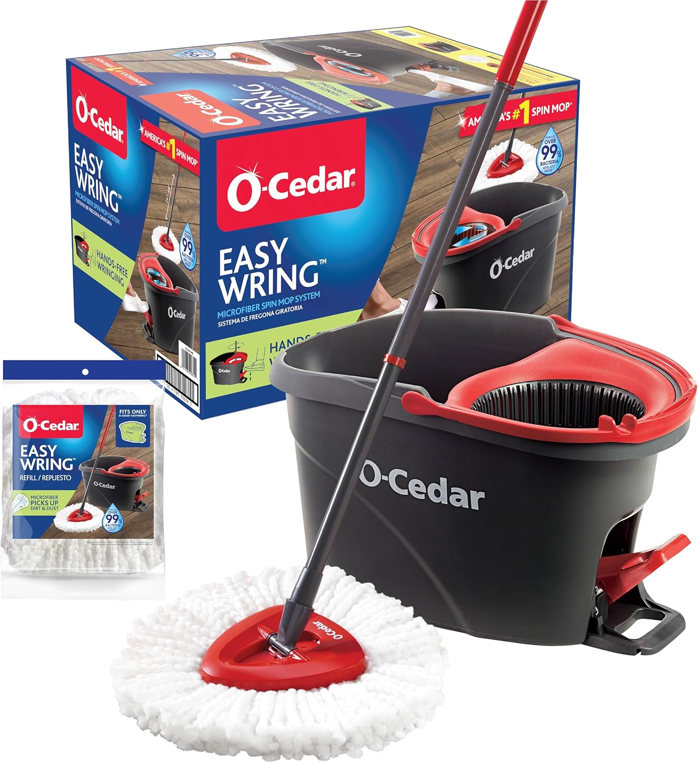 O-Cedar EasyWring Microfiber Spin Mop & Bucket Cleaning System