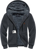 Fleece Hoodies for Men Zip Up Sherpa Lined Jacket - Warm Everyday Wear