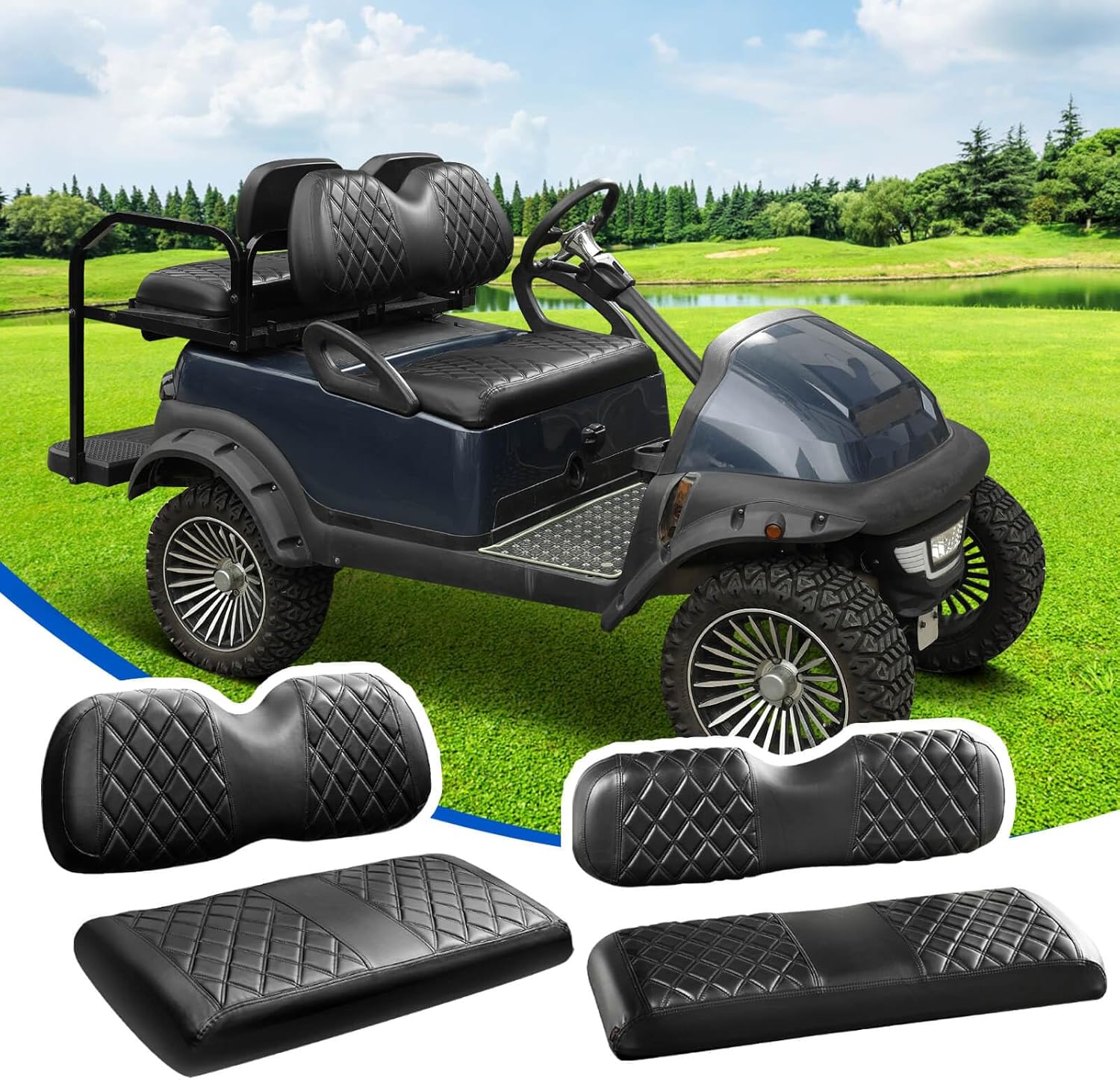 NOKINS Golf Cart Seat Covers Kit for Club Car Precedent Models