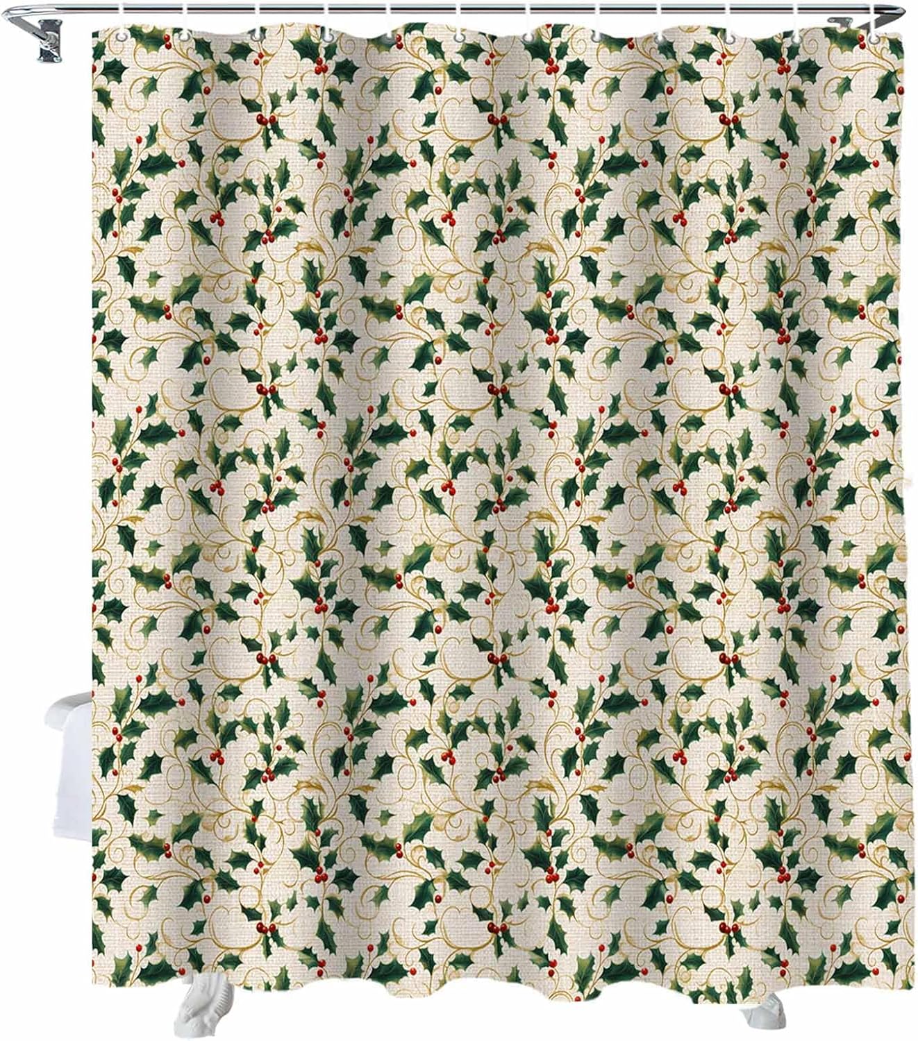 Holiday Cheer: Waterproof Christmas Shower Curtain Set