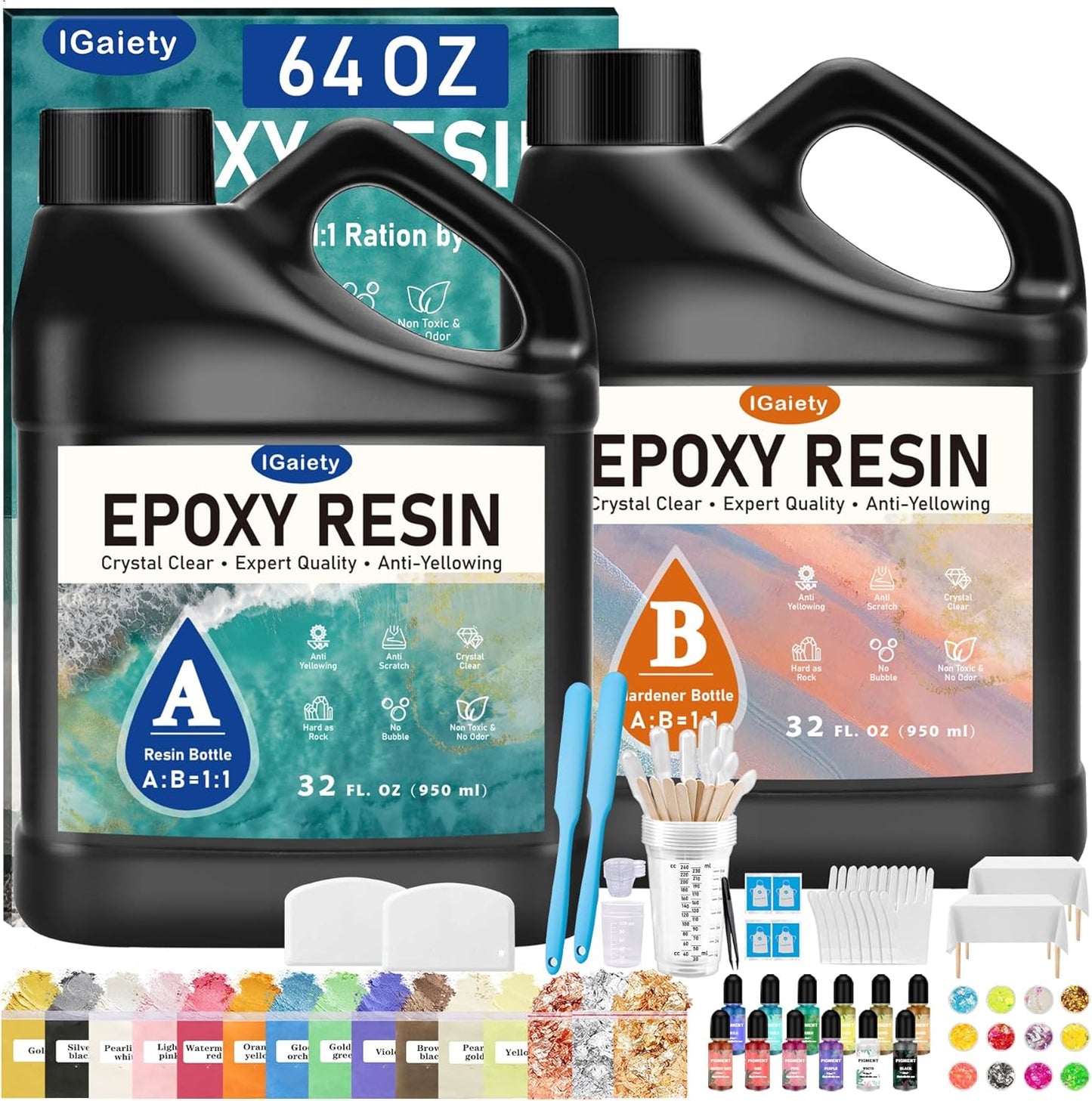 IGaiety Epoxy Resin Kit for DIY Art Crafts and Wood Projects