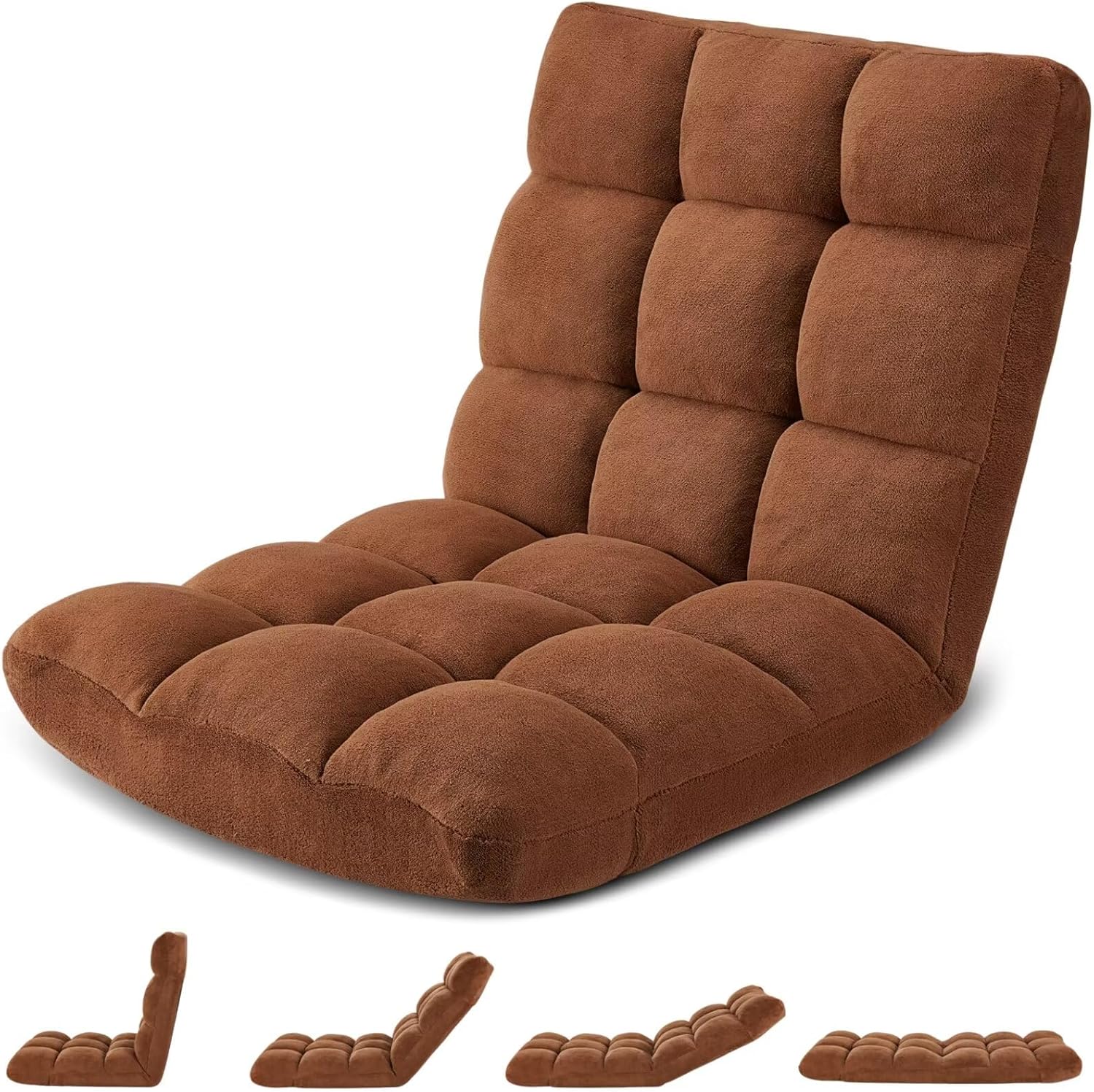 Folding Floor Gaming Chair with 14 Positions for Comfort