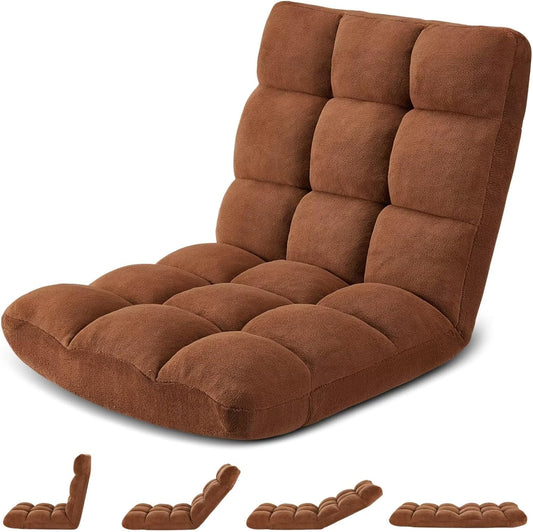 Folding Floor Gaming Chair with 14 Positions for Comfort