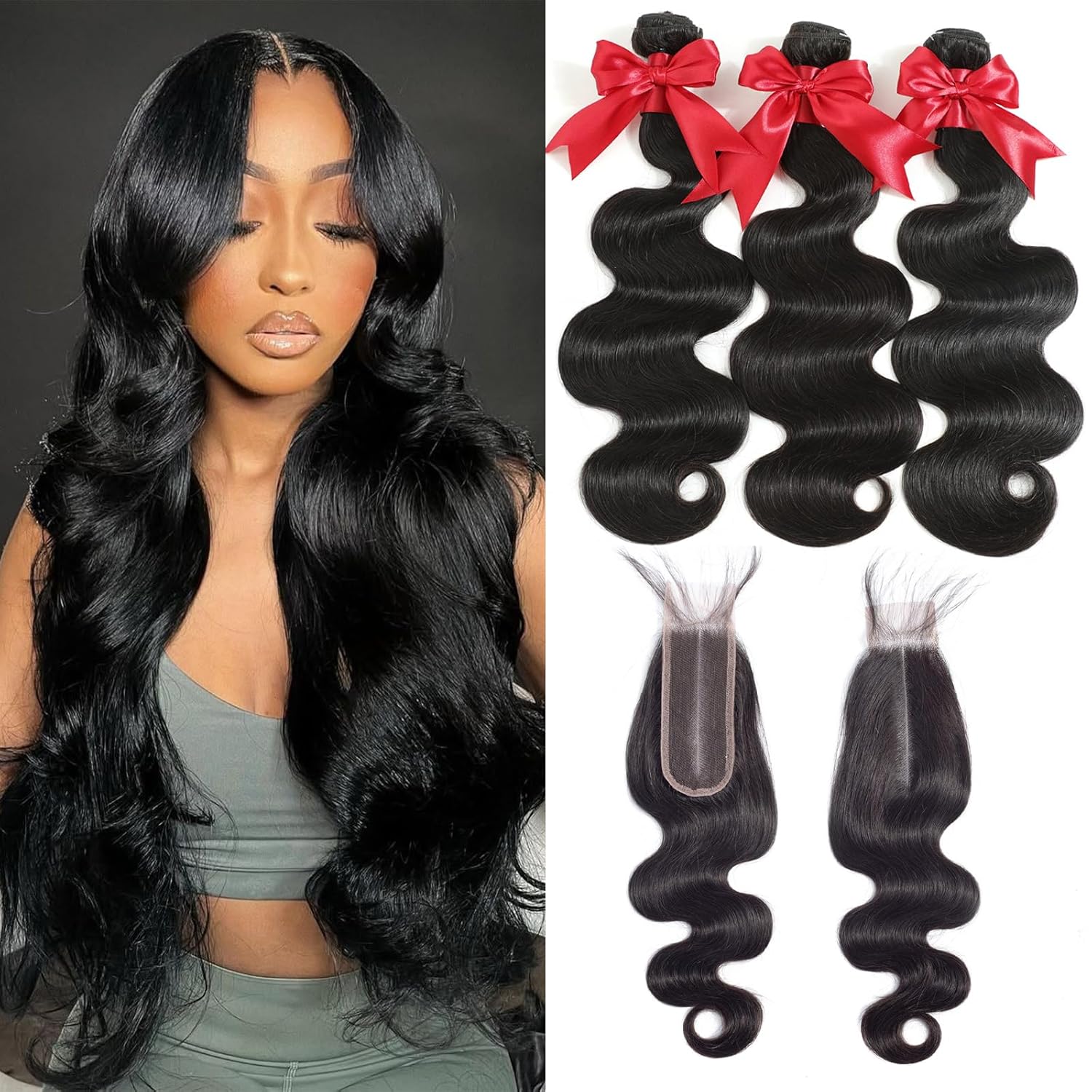 12A Body Wave Bundles with Closure for Stunning Hair Styles