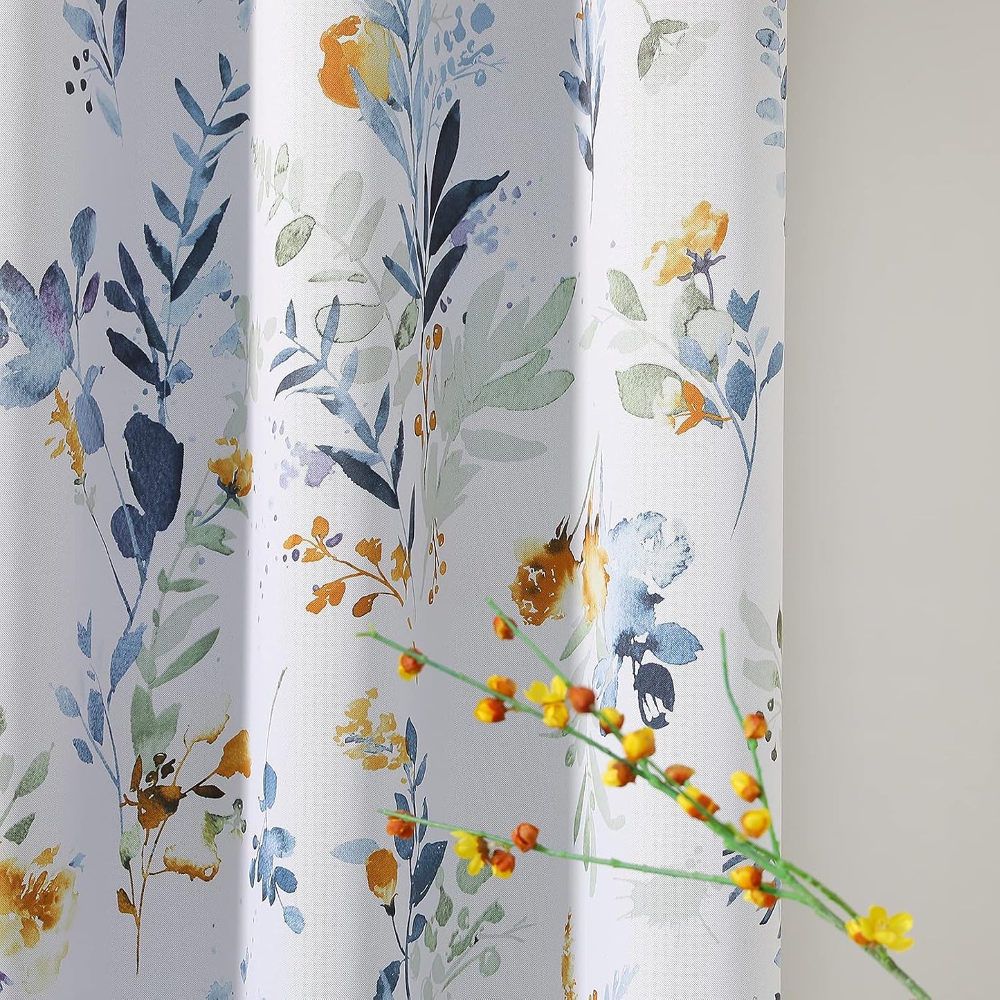 Floral Curtains 108 inches Long Thermal Insulated Room Darkening