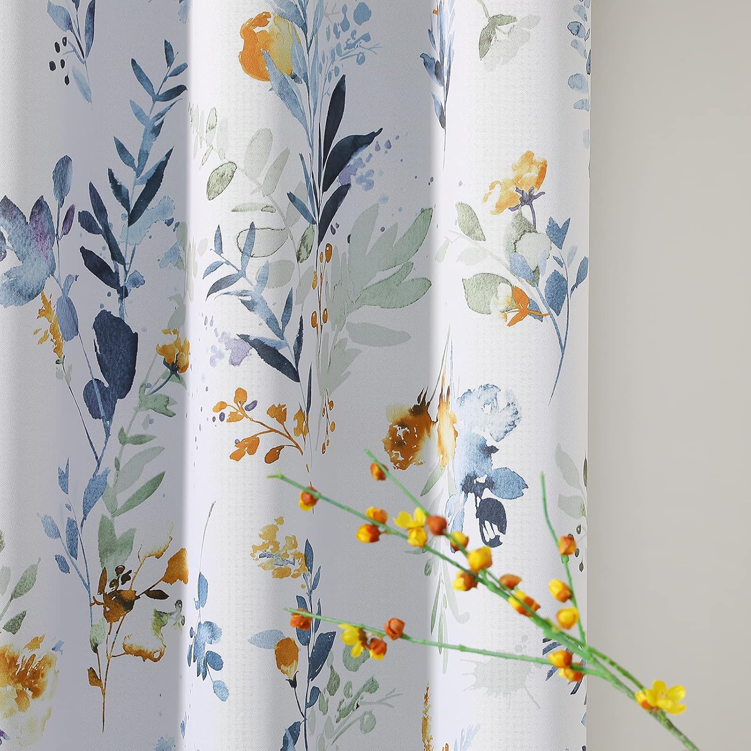 Floral Curtains 108 inches Long Thermal Insulated Room Darkening