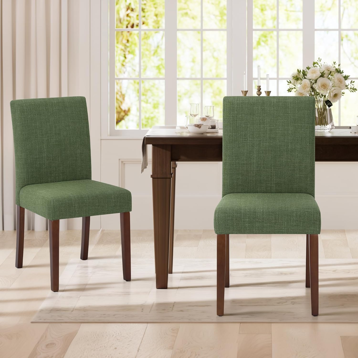 Modern Upholstered Parsons Dining Chairs Set of 2 for Dining