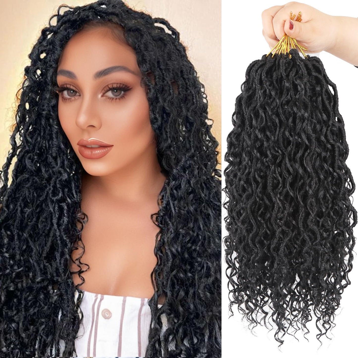 Goddess Locs Crochet Hair 18 Inch for Stylish Black Women