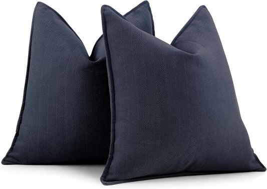 ZWJD Navy Chenille Pillow Covers 26x26 for Luxurious Decor