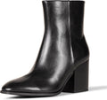 Womens Faux Calfskin Clean Heel Ankle Boot - Memory Foam Comfort