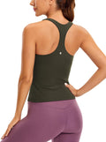 CRZ YOGA Butterluxe Workout Tank Top Built-In Bra - Soft Support