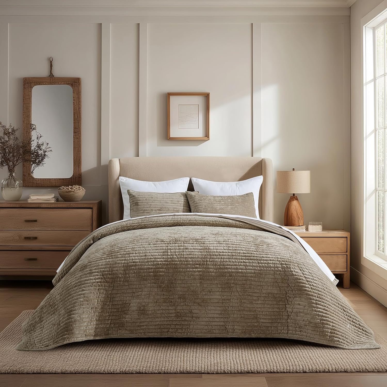 Luxurious Velvet Quilt Set King Size for All Season Comfort
