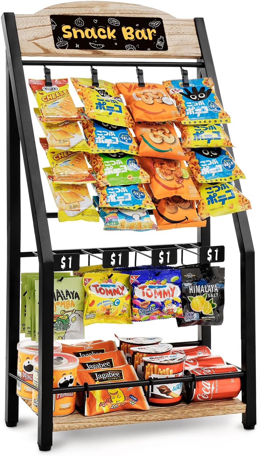 Pinzoveco Chip Rack Display Stand for Snacks and Treats