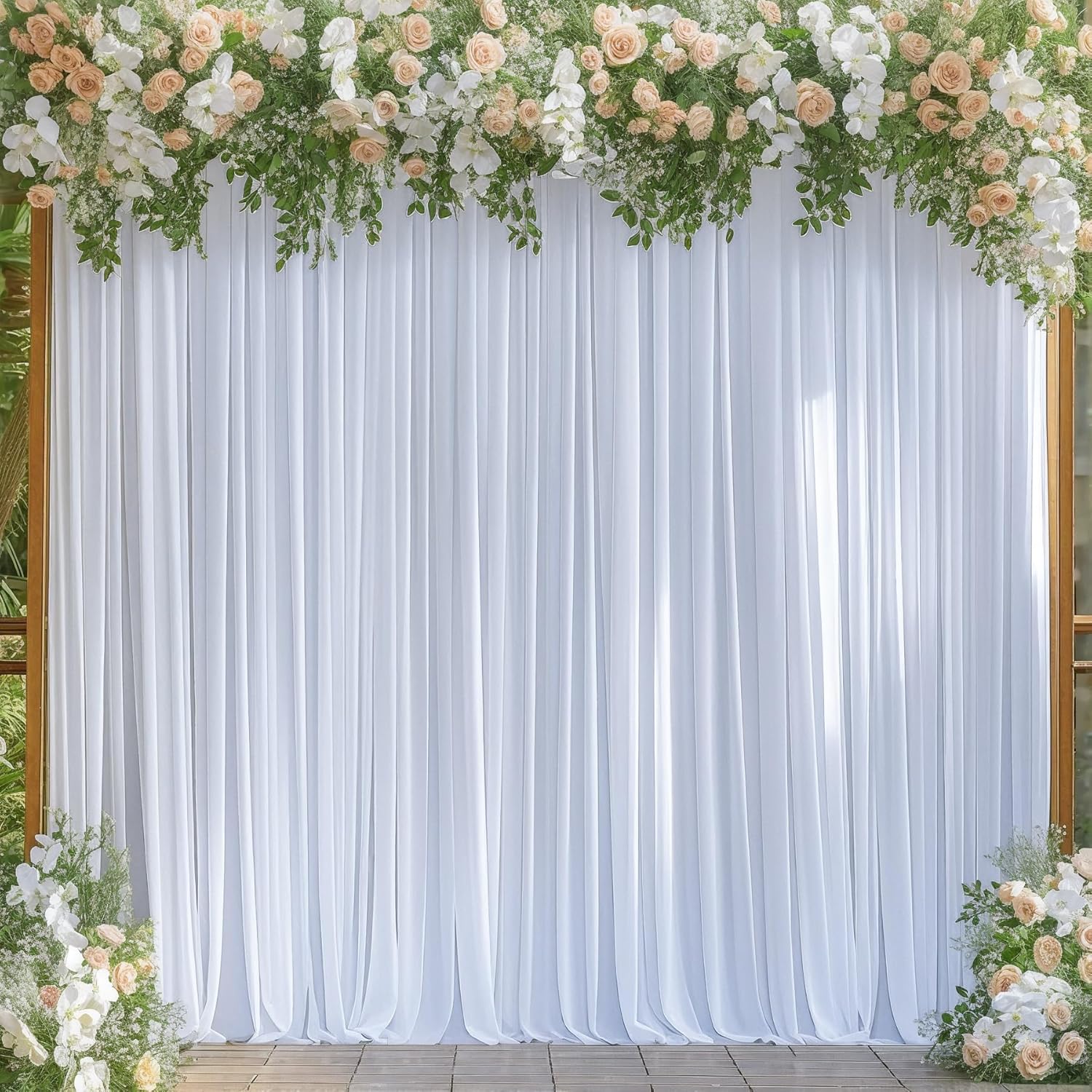 PARTISKY White Backdrop Curtains - Perfect Party Decor