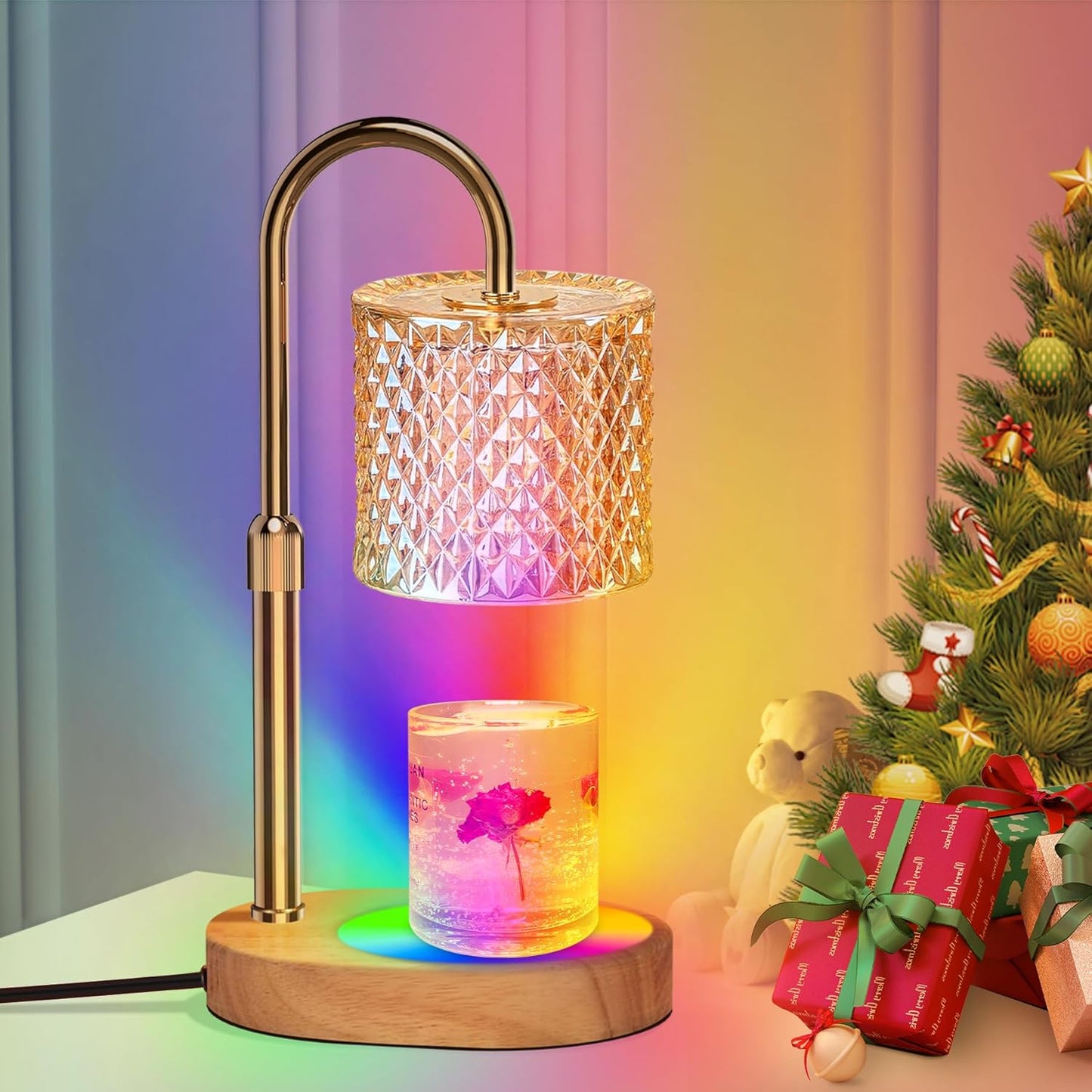 Candle Warmer Lamp with Timer and RGB Light for Home Decor