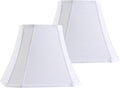 14 in Off White Square Cut Corner Lamp Shade Set - Transitional Linen