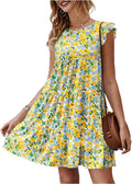 KIRUNDO Women's Sleeveless Ruffle Babydoll Mini Dress